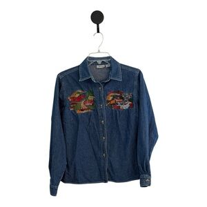 Cabin Creek Denim Fall/Harvey Long Sleeve Size Petite Medium